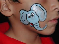 Kids Birthday Party -- face paint elephant
